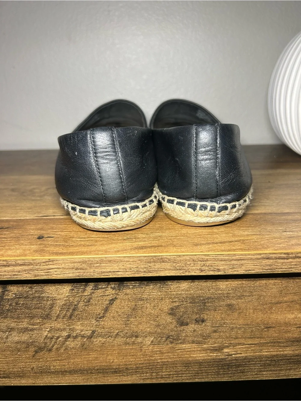 Tory Burch women’s Black Leather Espadrilles